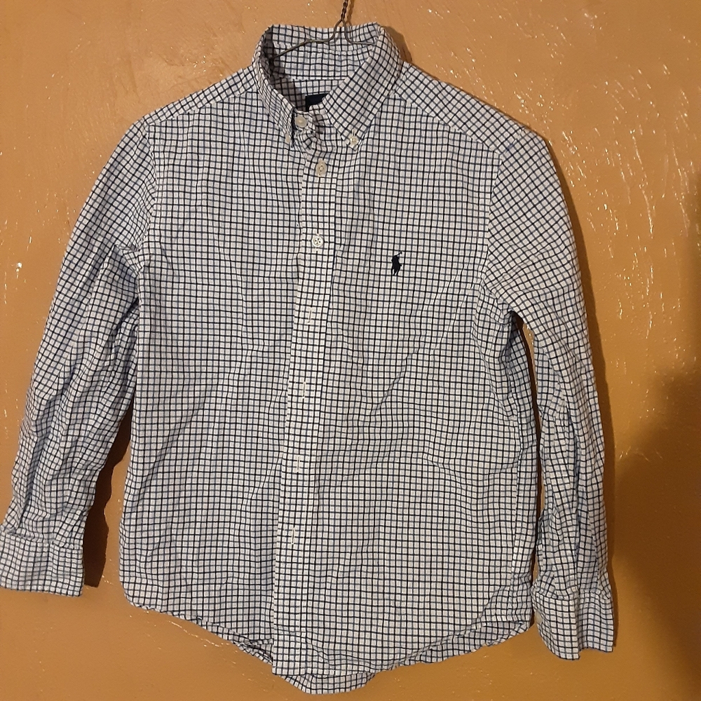 RALPH LAUREN BOYS LONG SLEEVE BUTTON UP SHIRT SIZE MEDIUM  10 12